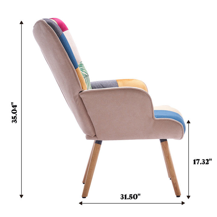 Patchwork high hotsell back chair